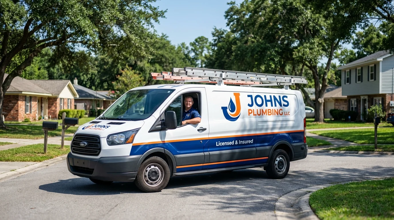 Johns Plumbing LLC service van in Kingston, NY