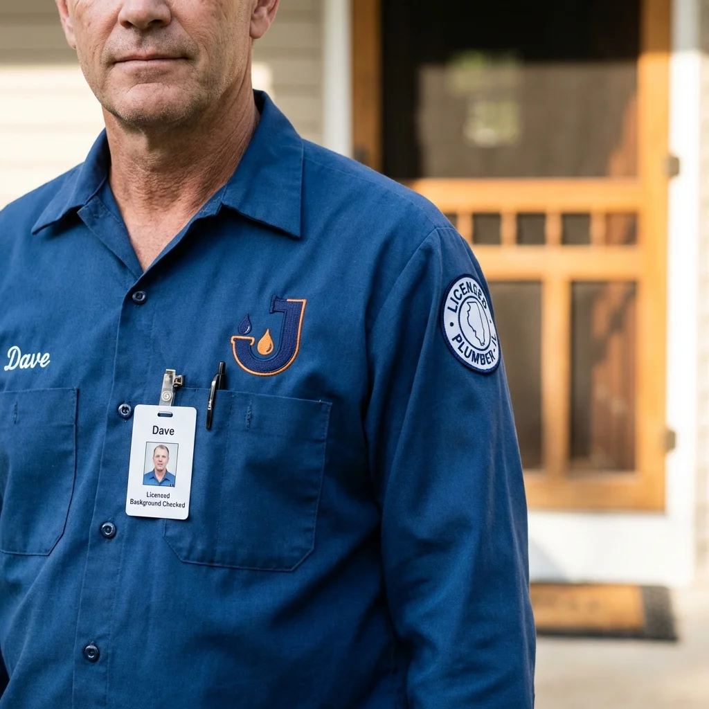 Licensed plumber showing ID badge in Kingston, NY